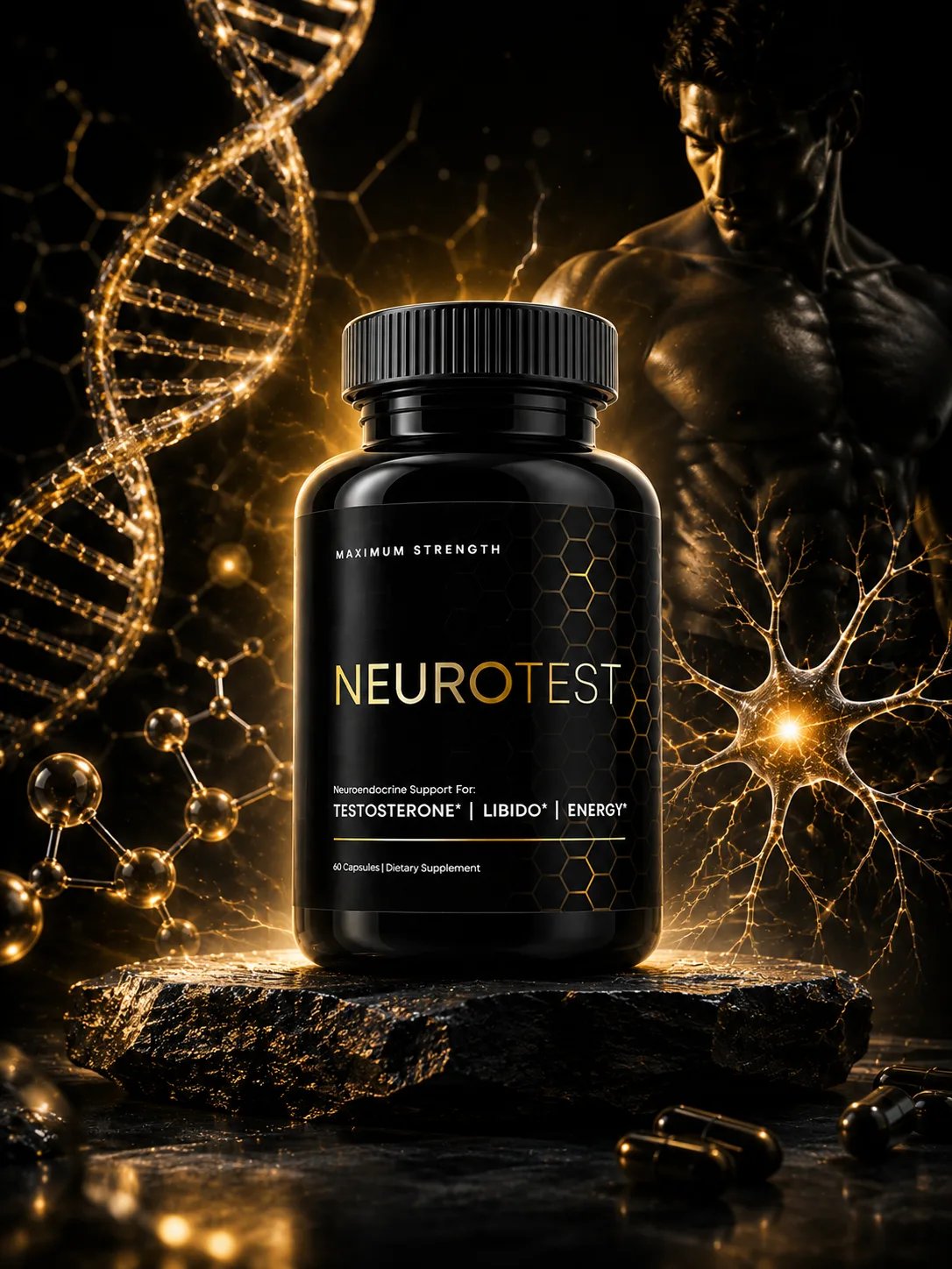 NeuroTest supplement bottle for testosterone, libido and energy support